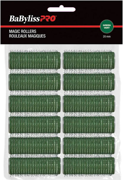 Packaging of BaBylissPro green magic rollers with visible brand logo.
