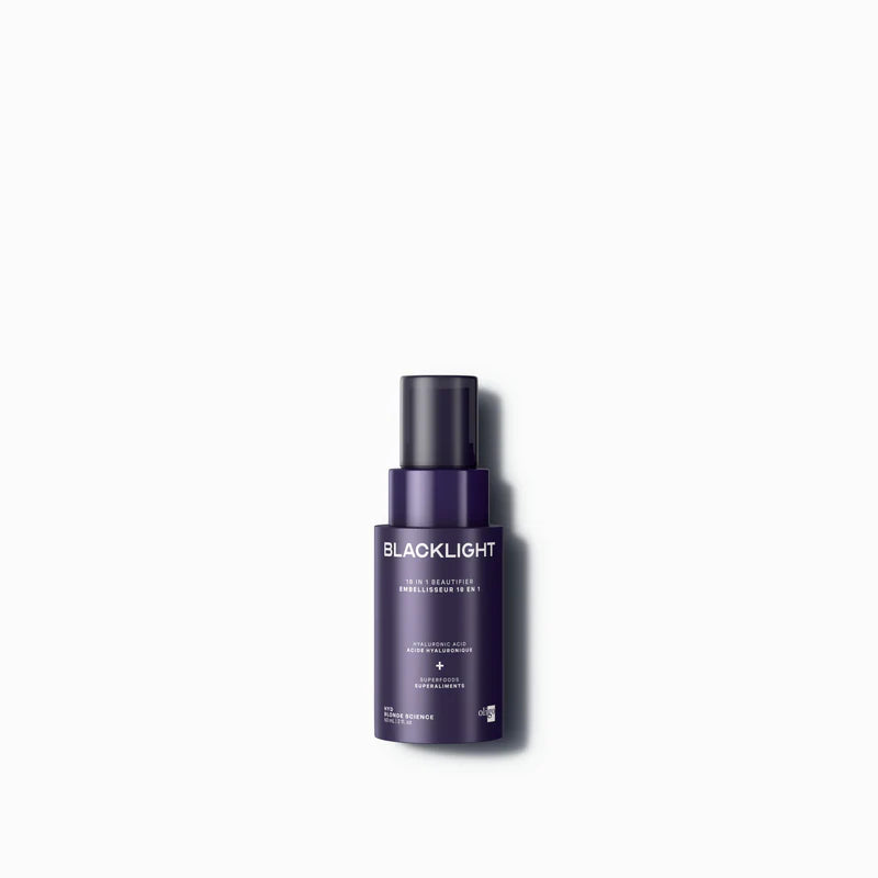 Blacklight 18 in 1 Beautifier travel with white trim on a white background