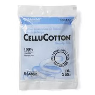 A package of Samek CelluCotton freezing packs, containing 10 individual packs. The packaging is white and light blue with black text, featuring the Samek brand logo and product name.