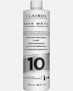 Clairol Pure White hair color bottle on a white background