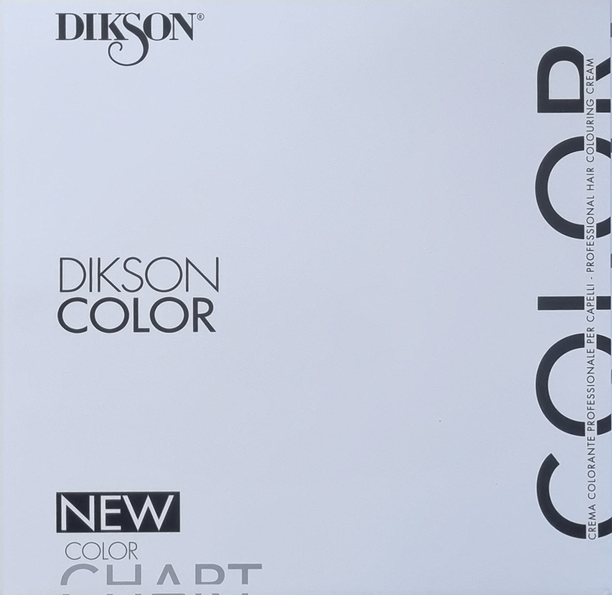 Dikson Color hair color chart packaging on a light gray background