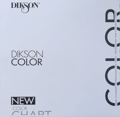 Dikson Color hair color chart packaging on a light gray background