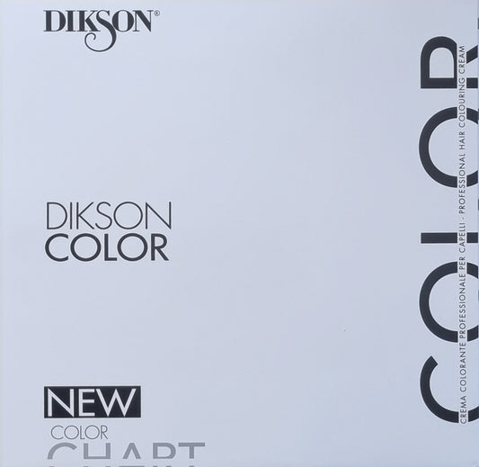 Dikson Color hair color chart packaging on a light gray background