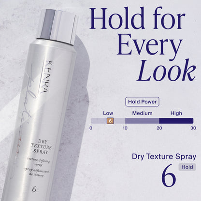Kenra Dry Texture Spray bottle with control dial on a light gray background