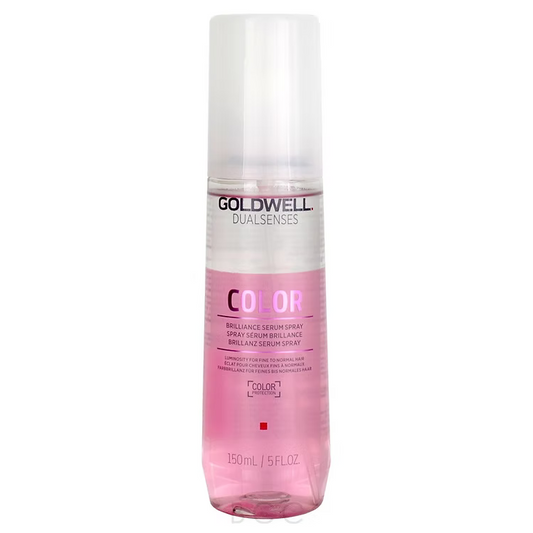 Goldwell Dualsenses Color Brilliance Serum Spray bottle on a white background