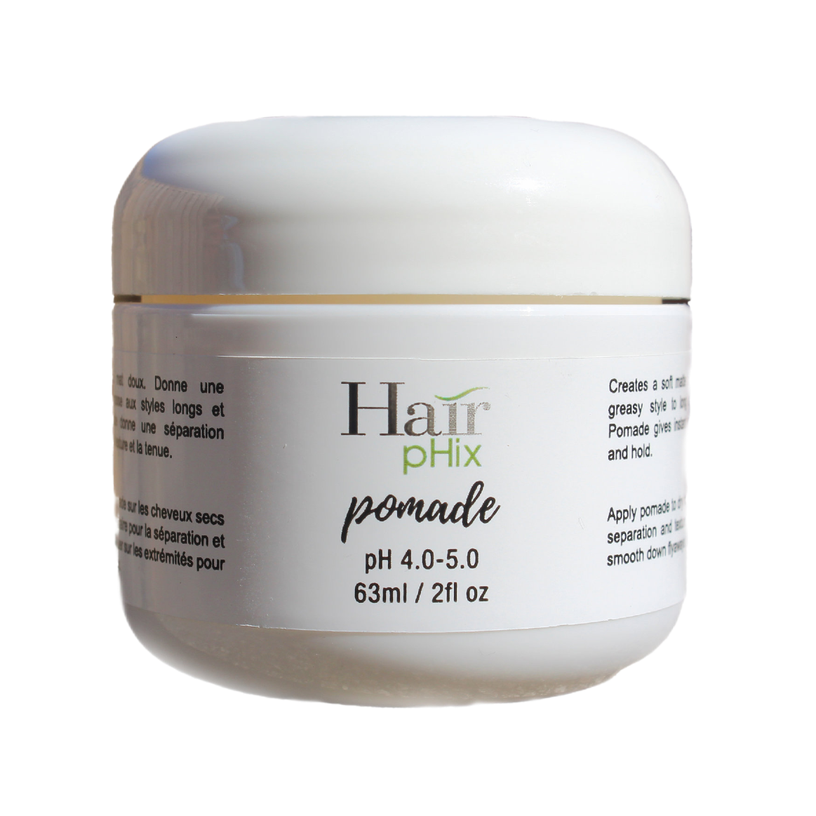Jar of Hairphix pomade on a white background