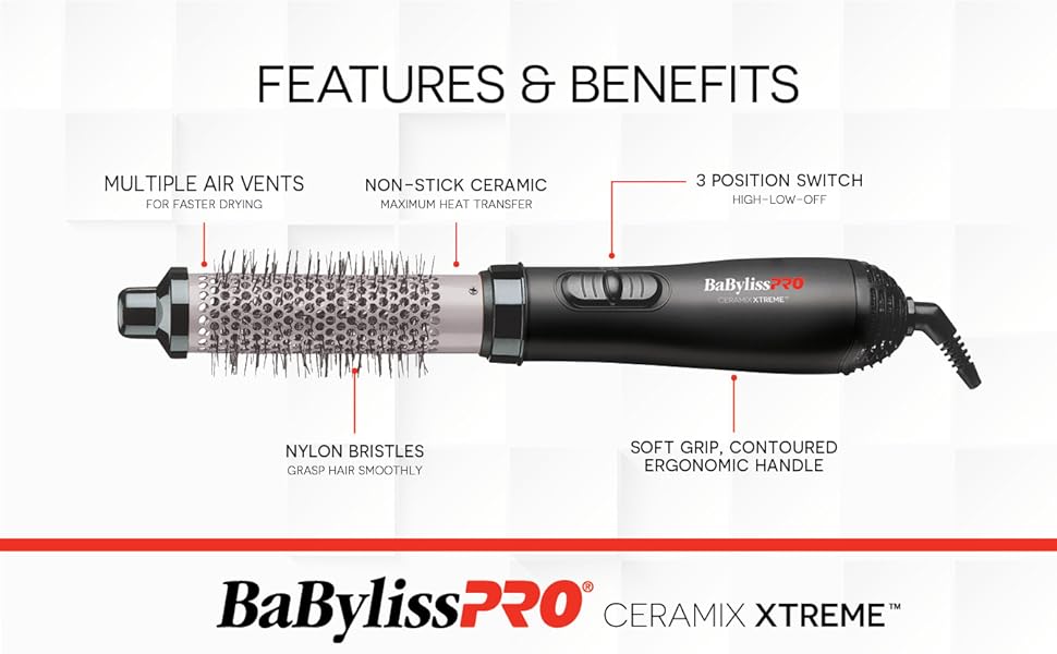 BabylissPRO Ceramix Xtreme 3/4" Hot Air Brush BAB21075NC