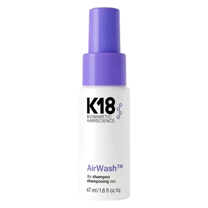 K18 AirWash dry shampoo bottle on a white background