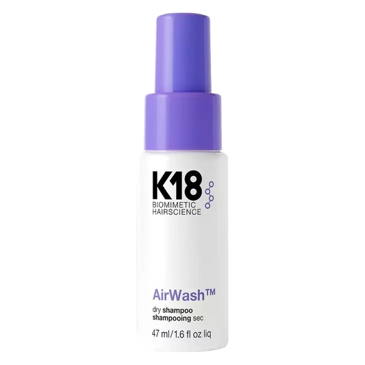 K18 AirWash dry shampoo bottle on a white background