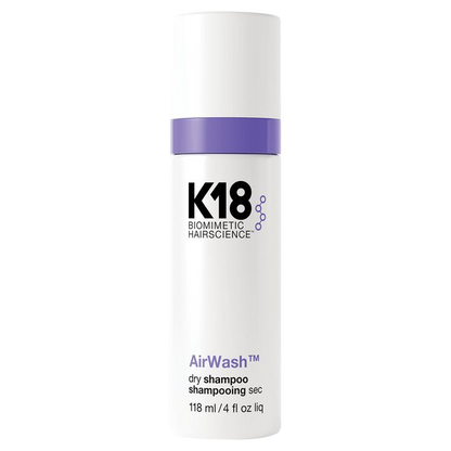 K18 AirWash dry shampoo bottle on a white background