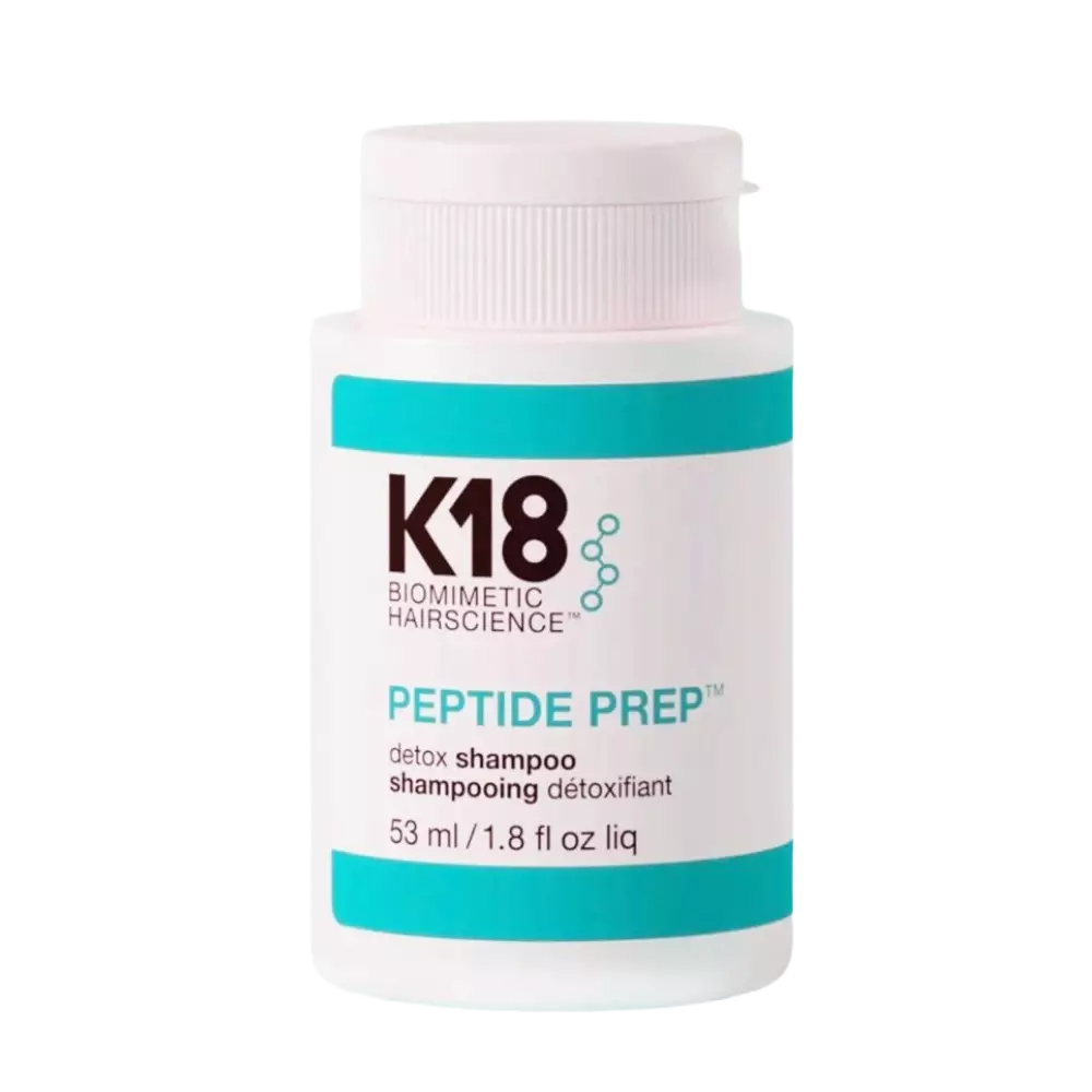 K18 Peptide Prep shampoo bottle on a white background