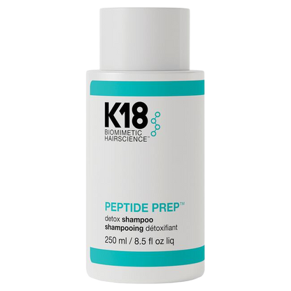 K18 Peptide Prep detox shampoo bottle on a white background