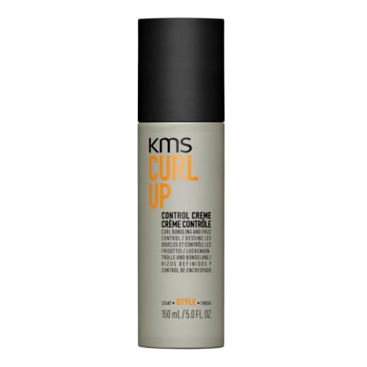 KMS Curl Up Control Creme bottle on a white background