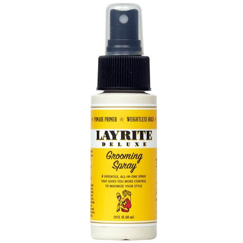 Layrite Deluxe Grooming Spray bottle on a white background