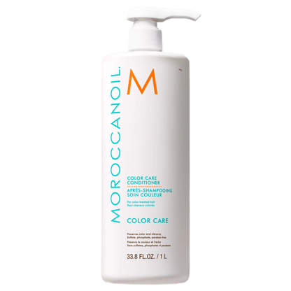 Moroccanoil hair care product bottle on a white background