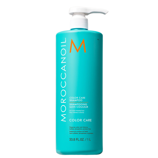 Moroccanoil shampoo bottle on a white background