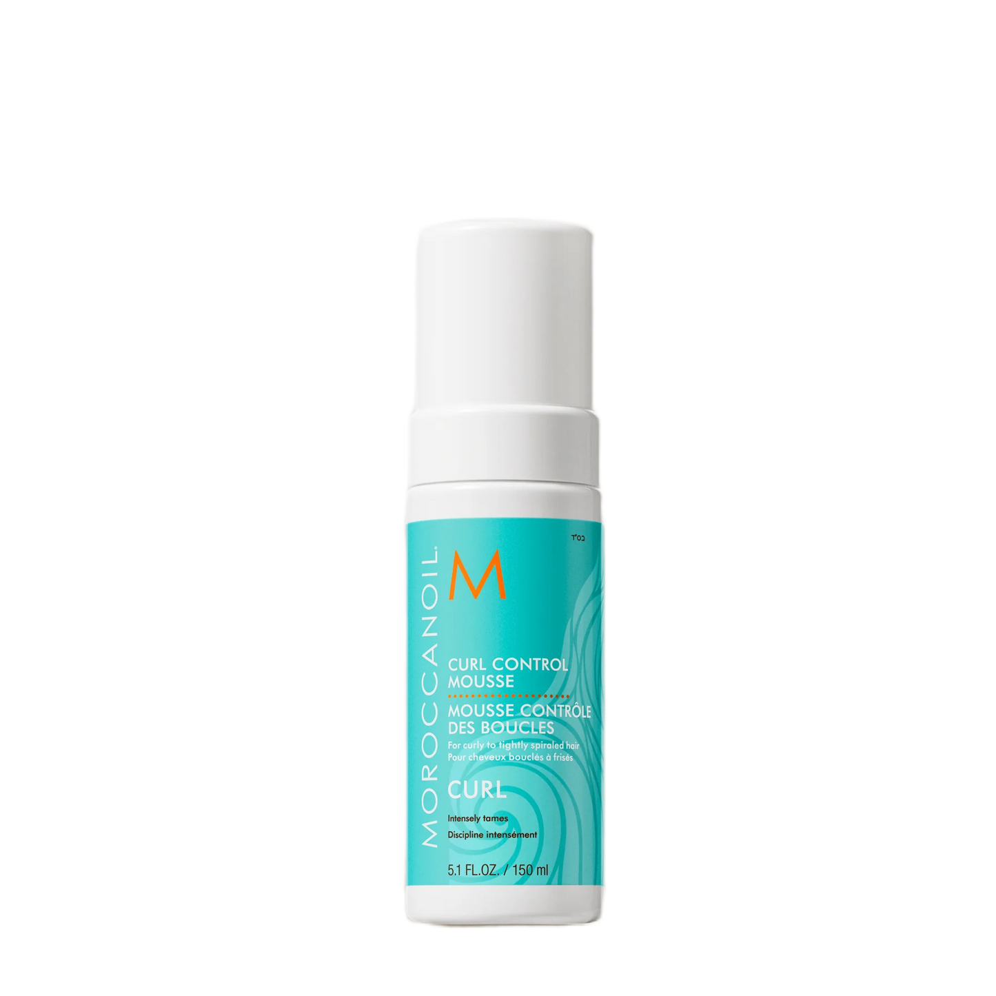 Moroccanoil Curl Control Mousse bottle on a white background