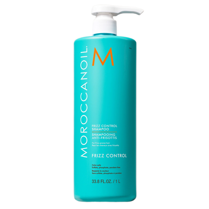 Moroccanoil shampoo bottle on a white background