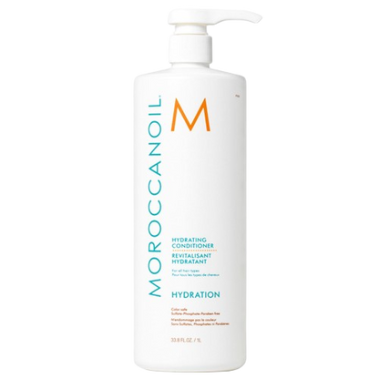 Moroccanoil hydrating conditioner bottle on a white background