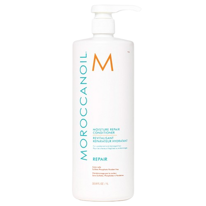 Moroccanoil conditioner bottle on a white background