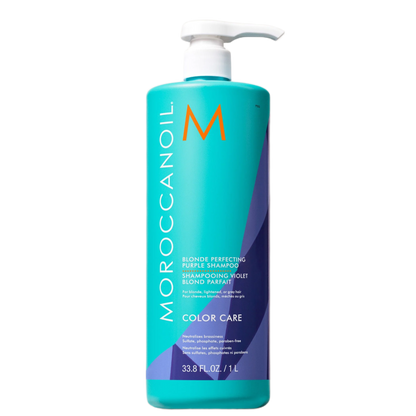 Moroccanoil shampoo bottle on a white background