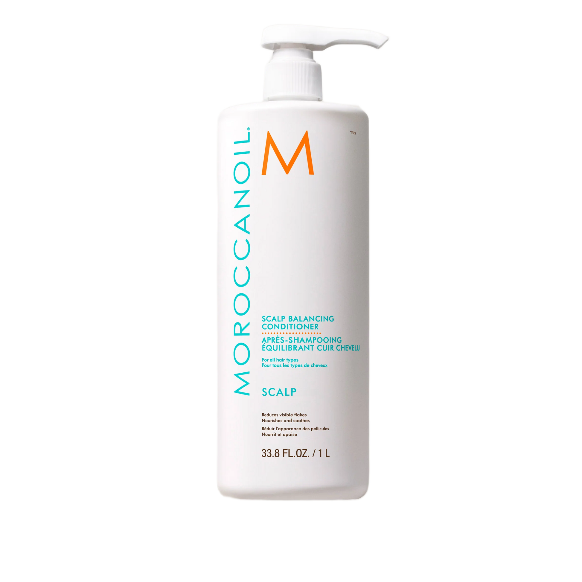 Moroccanoil shampoo bottle on a white background