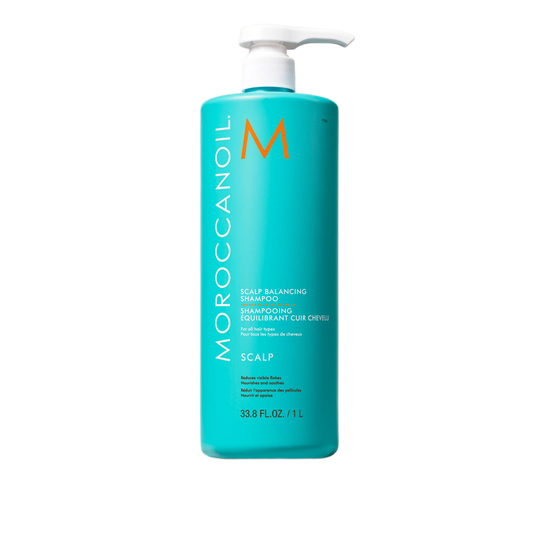 Moroccanoil shampoo bottle on a white background
