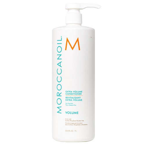 Moroccanoil Extra Volume Conditioner bottle on a white background