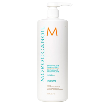 Moroccanoil Extra Volume Conditioner bottle on a white background
