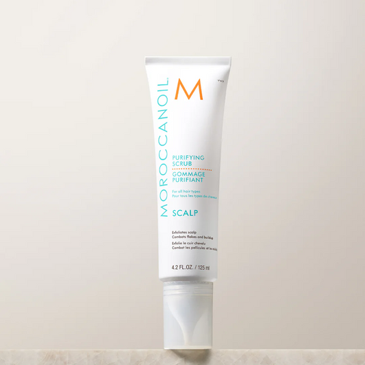 Moroccanoil scalp treatment bottle on a light background