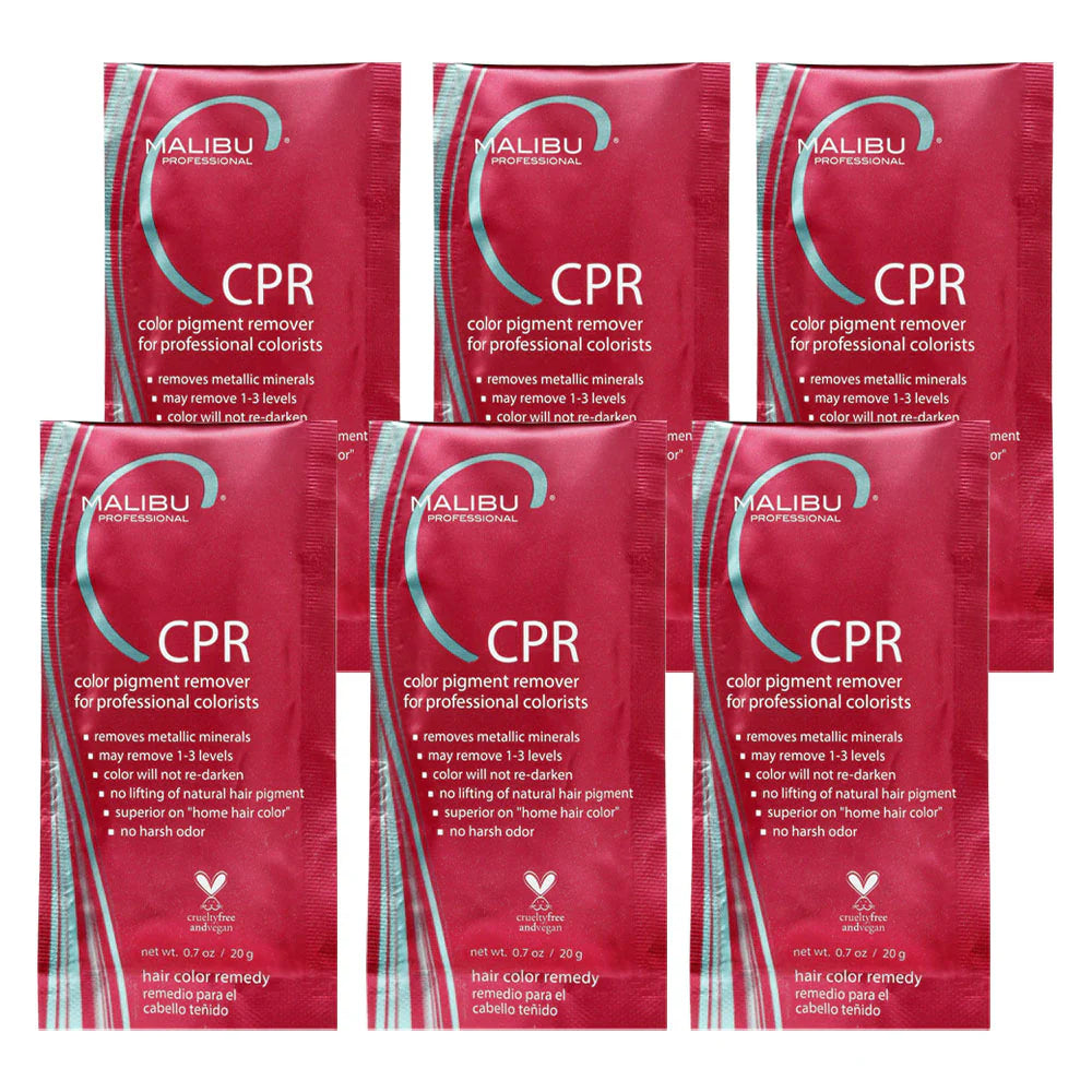 Malibu C CPR color pigment remover 6 packs  red foil pouches