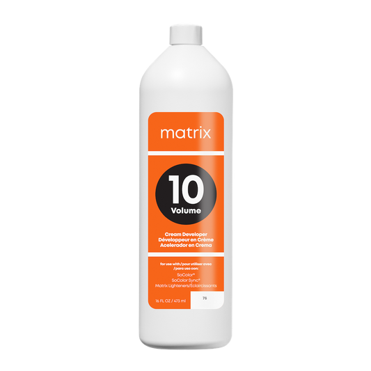 Matrix 10 Volume Cream Developer bottle on a white background