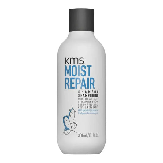KMS Moist Repair shampoo bottle on a white background