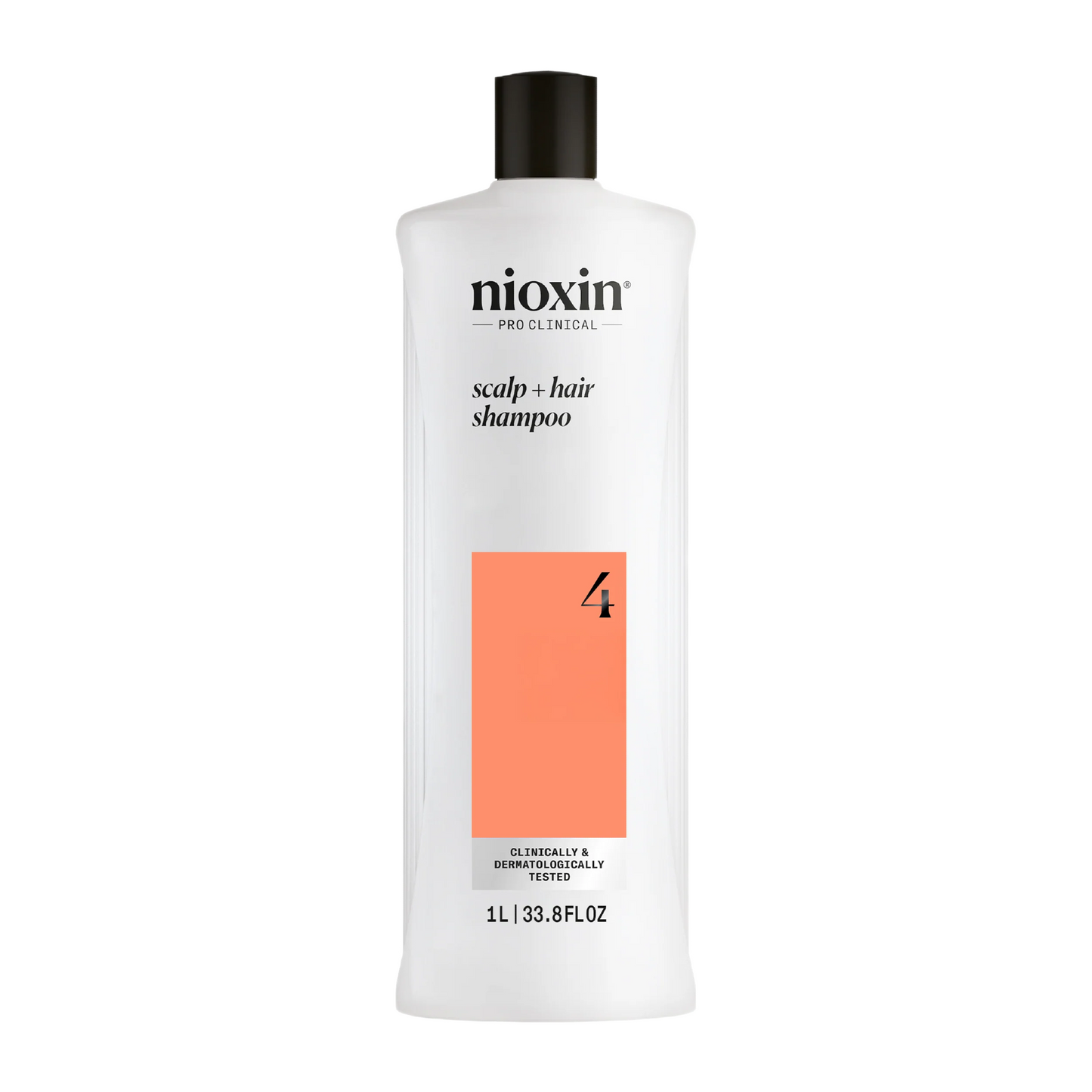 Nioxin shampoo bottle on a white background