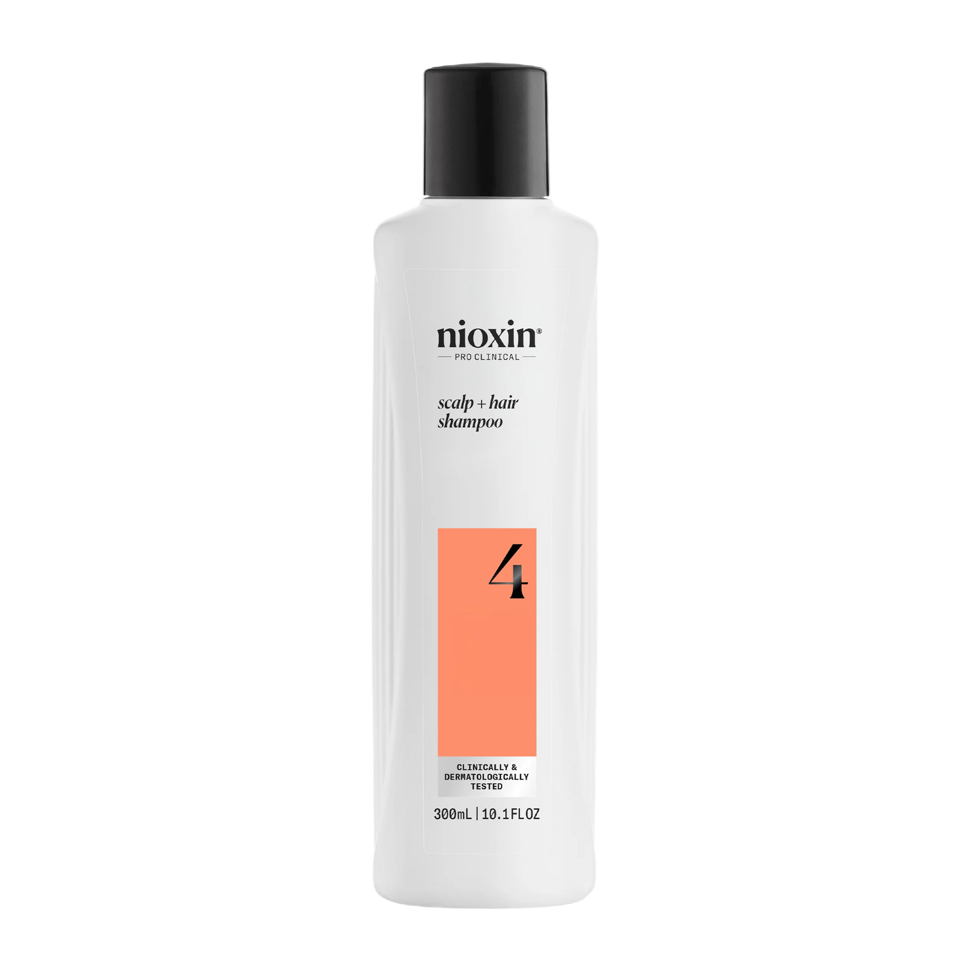 Nioxin shampoo bottle on a white background