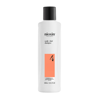 Nioxin shampoo bottle on a white background