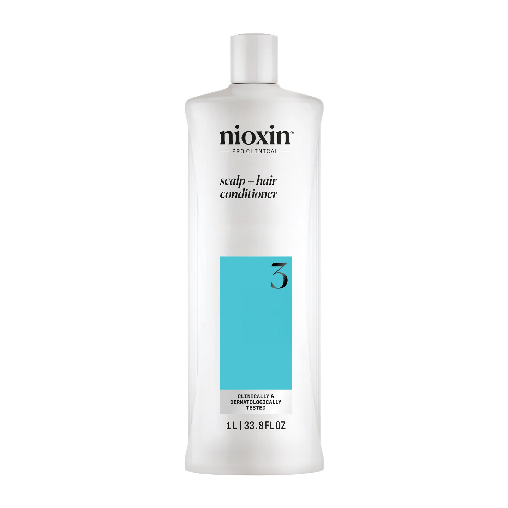 Nioxin scalp and hair conditioner bottle on a white background