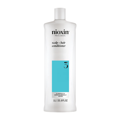 Nioxin scalp and hair conditioner bottle on a white background