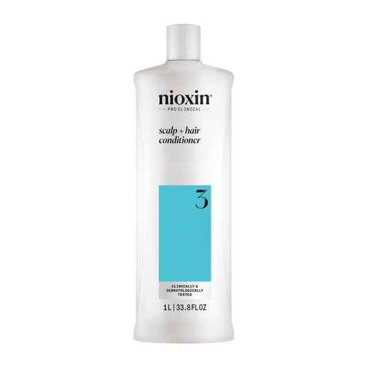 Nioxin scalp and hair conditioner bottle on a white background