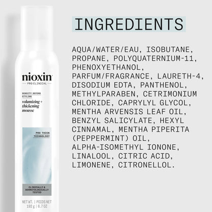 Nioxin Volumizing + Thickening Mousse 192G / 6.7OZ