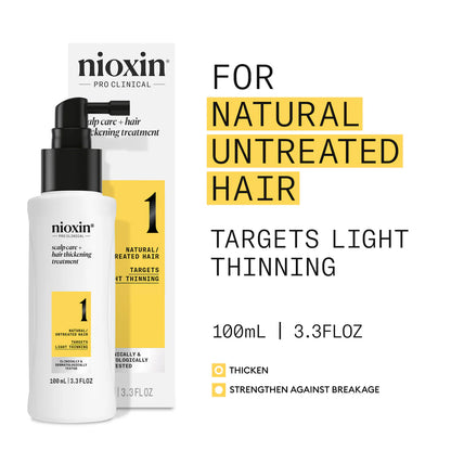 Nioxin System 1 -Natural Hair, Light Thinning 9 Month Supply