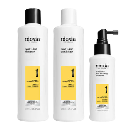 Nioxin Kit System 1 - Natural Hair, Light Thinning 3 Month Supply