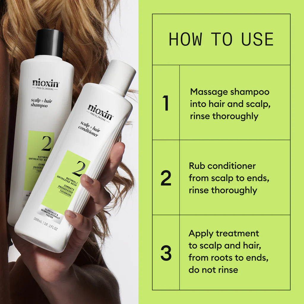 Nioxin System 2 300ml Duo - Natural Hair, Progressed Thinning