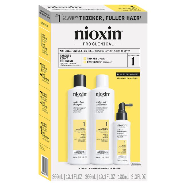 Nioxin Kit System 1 - Natural Hair, Light Thinning 3 Month Supply