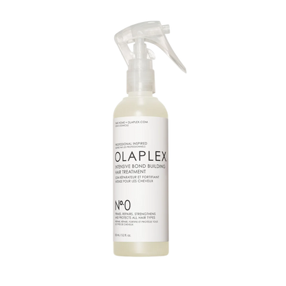 Olaplex hair treatment bottle on a white background