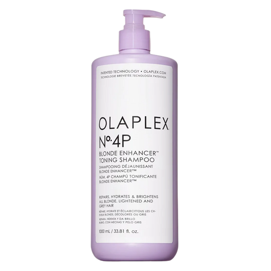 Olaplex blonde enhancer toning shampoo bottle on a white background