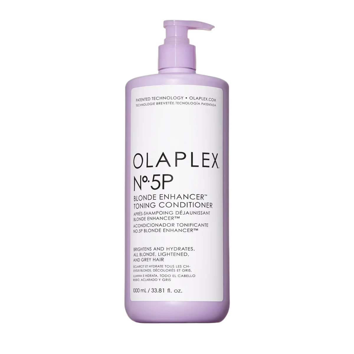 Olaplex No.5P Blonde Enhancer Toning Conditioner bottle on a white background