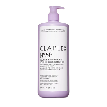 Olaplex No.5P Blonde Enhancer Toning Conditioner bottle on a white background