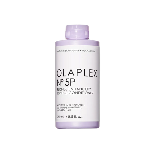 Olaplex No.5P Blonde Enhancer Toning Conditioner bottle on a white background