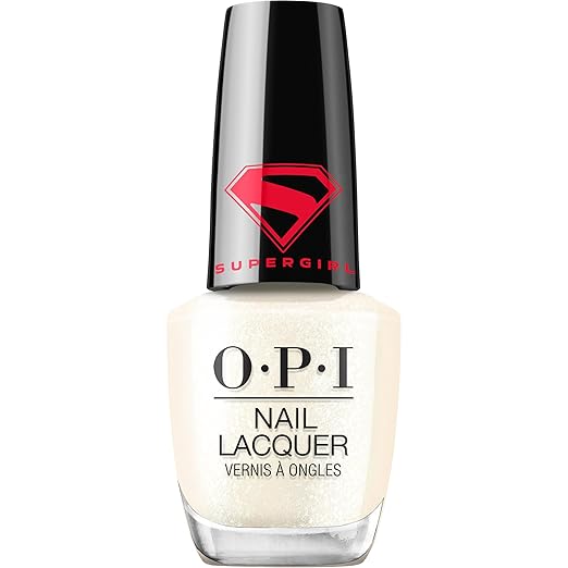 OPI nail lacquer bottle with Supergirl logo on a white background